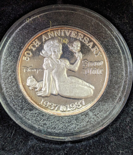 Snow White 50th Anniversary Rare Disney Coin 1 Troy Oz .999 Fine Silver Round