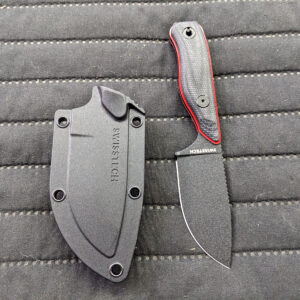 Swiss Tech Leicht Fixed Blade Knife, D2 Steel with Canvas Micarta Handle and Premium Hard Sheath