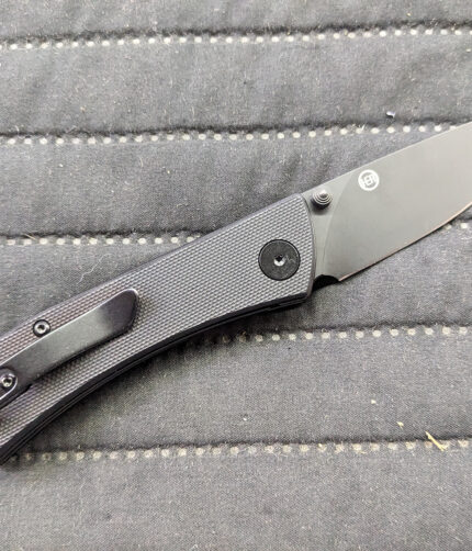 Eikonic Night Black G10 RCK9 Chaves Knife, Black Blade